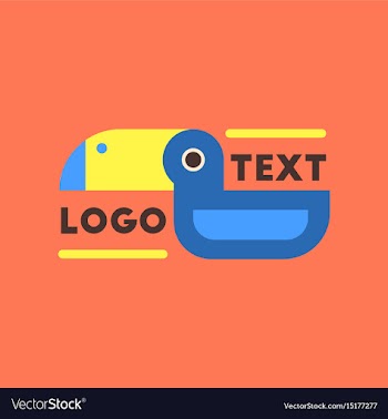 Flat icon on background bird logo vector image