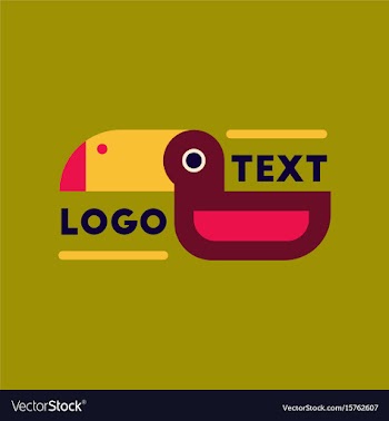 Flat icon on background bird logo vector image