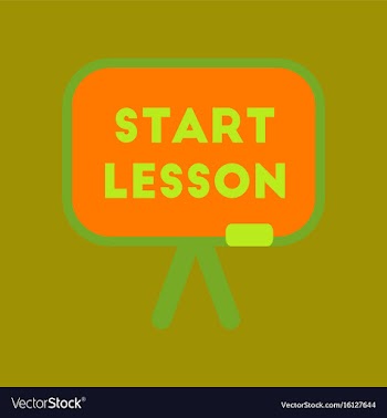 Flat icon on background board start lesson vector image