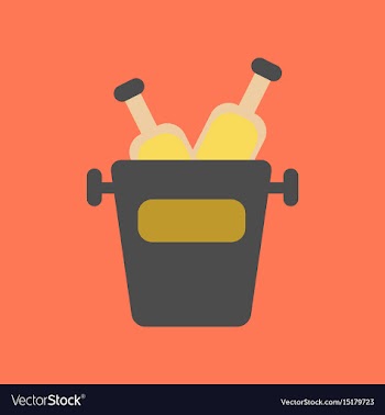 Flat icon on background bottle bucket vector image