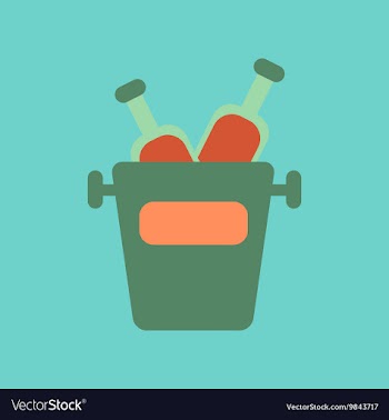 Flat icon on background bottle bucket vector image