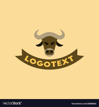 Flat icon on background bull logo vector image