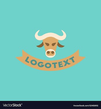 Flat icon on background bull logo vector image