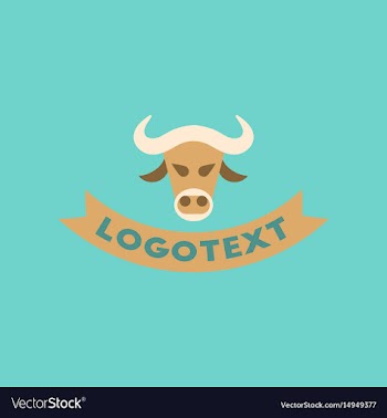 Flat icon on background bull logo vector image