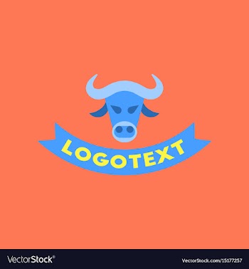 Flat icon on background bull logo vector image
