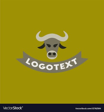 Flat icon on background bull logo vector image