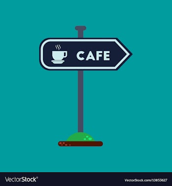Flat icon on background cafe sign vector image