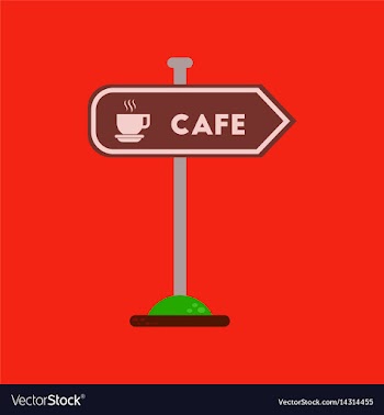 Flat icon on background cafe sign vector image