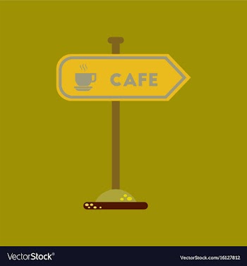 Flat icon on background cafe sign vector image