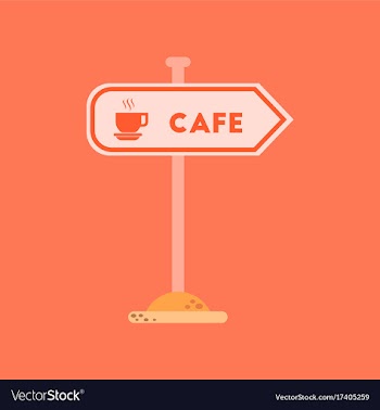 Flat icon on background cafe sign vector image