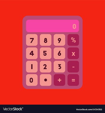 Flat icon on background calculator vector image