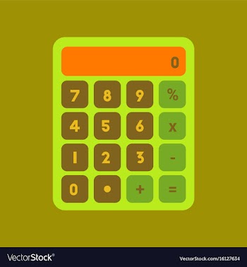 Flat icon on background calculator vector image