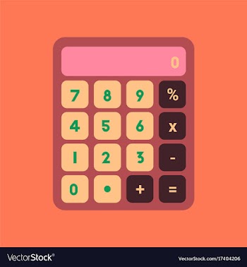 Flat icon on background calculator vector image