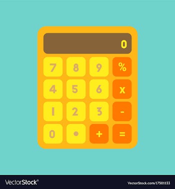 Flat icon on background calculator vector image