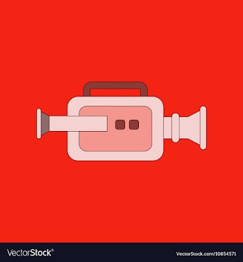 Flat icon on background camcorder vector image