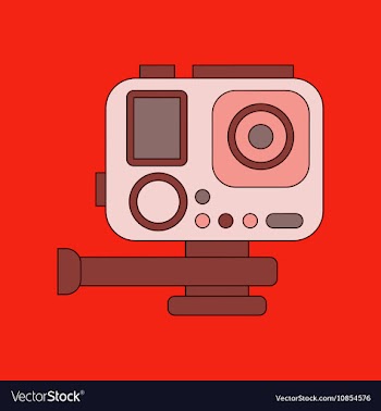 Flat icon on background camcorder vector image