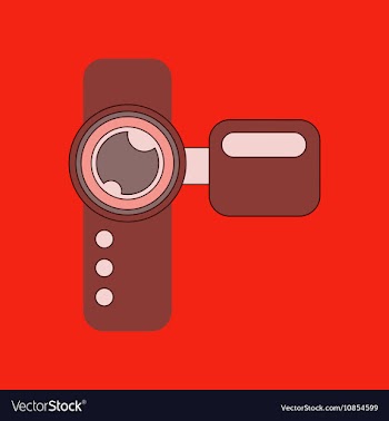 Flat icon on background camcorder vector image
