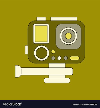 Flat icon on background camcorder vector image