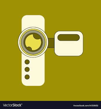 Flat icon on background camcorder vector image