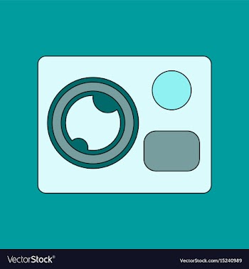 Flat icon on background camcorder vector image