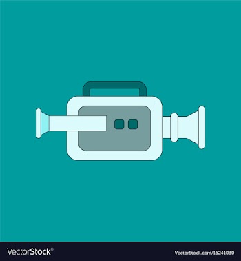 Flat icon on background camcorder vector image