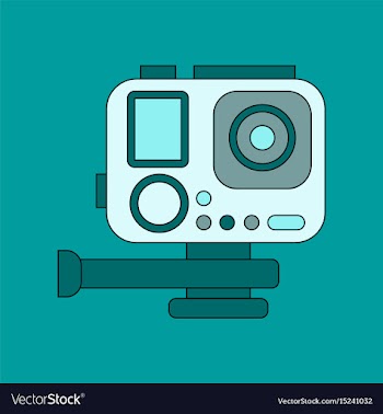 Flat icon on background camcorder vector image