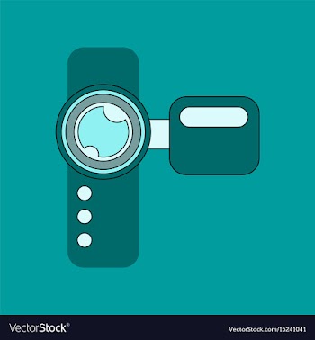 Flat icon on background camcorder vector image