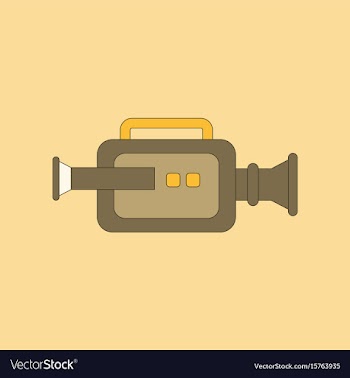 Flat icon on background camcorder vector image