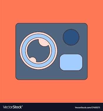 Flat icon on background camcorder vector image