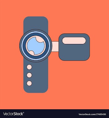 Flat icon on background camcorder vector image