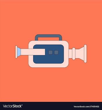 Flat icon on background camcorder vector image