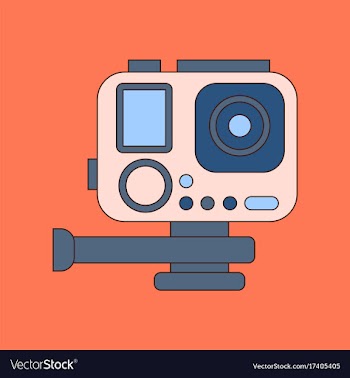 Flat icon on background camcorder vector image