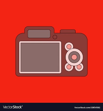 Flat icon on background camera vector image