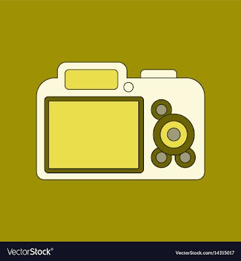 Flat icon on background camera vector image