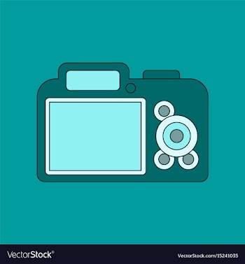 Flat icon on background camera vector image