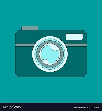 Flat icon on background camera vector image