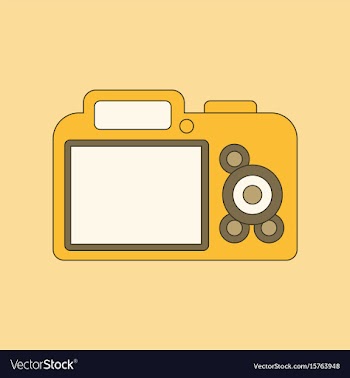 Flat icon on background camera vector image