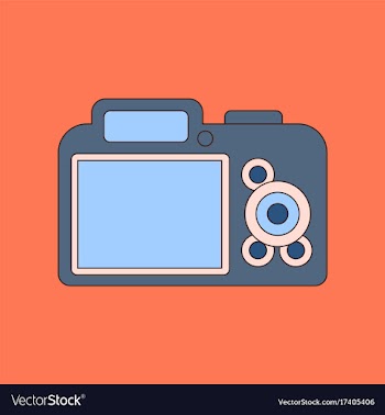Flat icon on background camera vector image