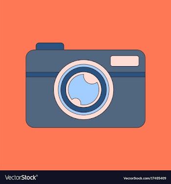 Flat icon on background camera vector image