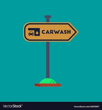 Flat icon on background car wash sign vector image