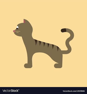 Flat icon on background cartoon cat vector image