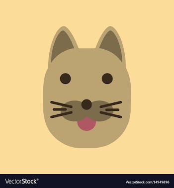 Flat icon on background cartoon cat vector image