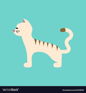 Flat icon on background cartoon cat vector image