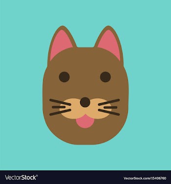 Flat icon on background cartoon cat vector image