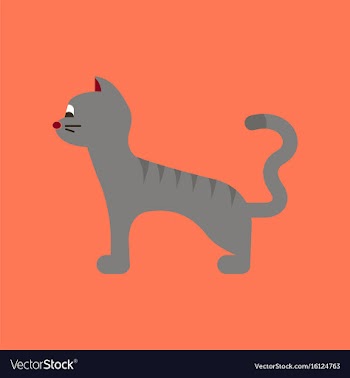 Flat icon on background cartoon cat vector image