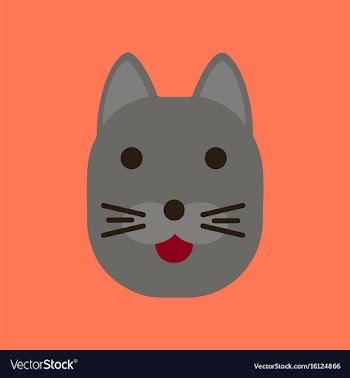 Flat icon on background cartoon cat vector image
