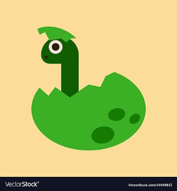 Flat icon on background cartoon dinosaur egg vector image