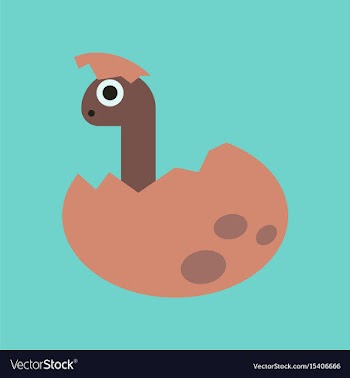 Flat icon on background cartoon dinosaur egg vector image