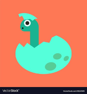 Flat icon on background cartoon dinosaur egg vector image