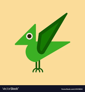 Flat icon on background cartoon dinosaur vector image